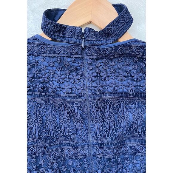 NWT Revolve Likely Navy Lace Drew Sleeveless V-Neck Choker Mini Dress, Size 4 - Picture 15 of 16